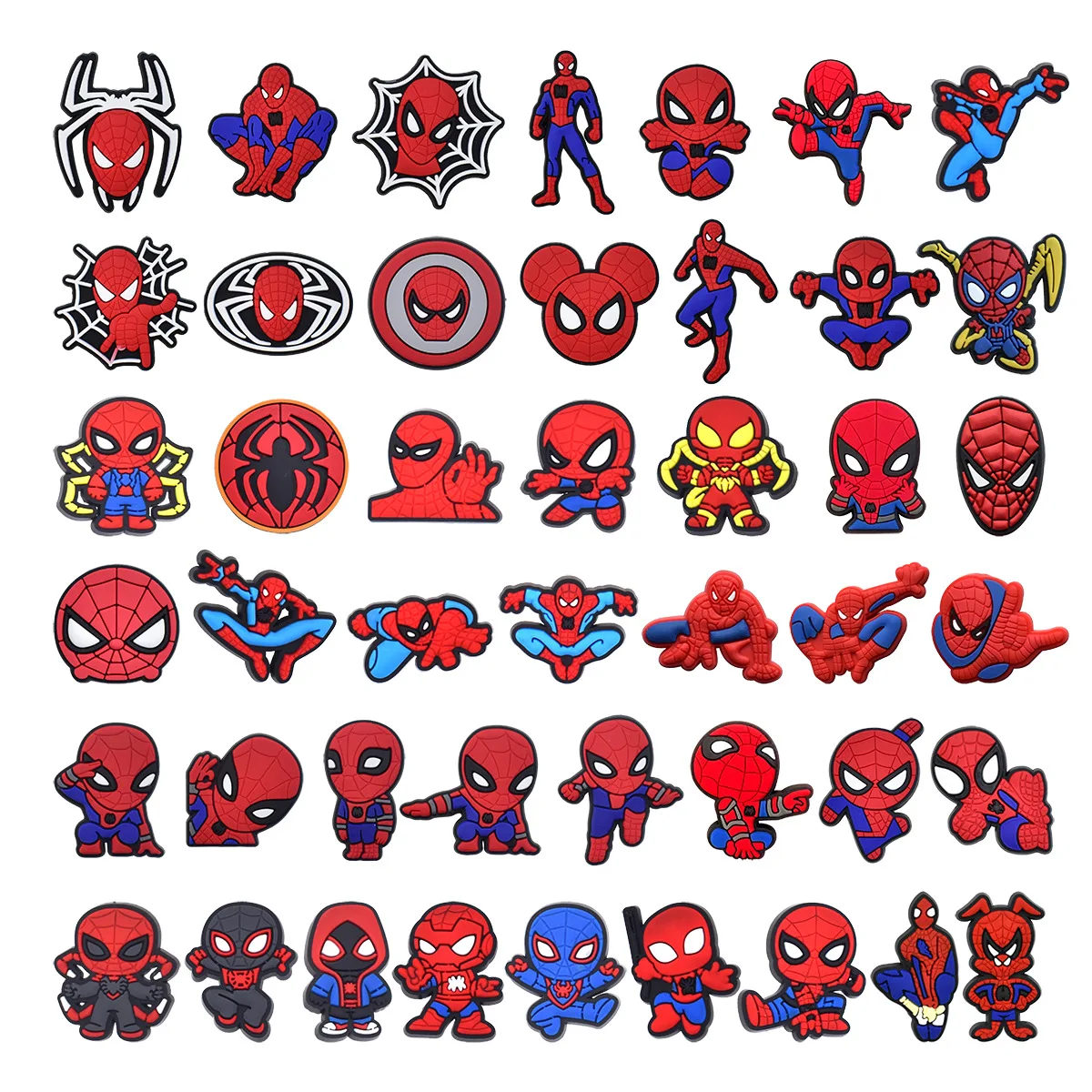 45-200pcs Mesuca Spider-Man PVC Shoe Charms Cartoon DIY Accessories Sandals Garden Shoes Buckle Decoration for Party Gifts