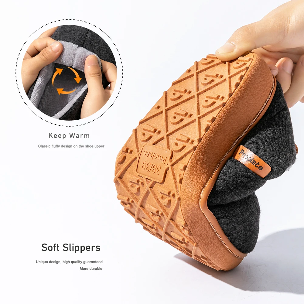 Pmoiste Soft House Boots Slippers Women Comfortable Warm TPR Wedge Memory Foam Designer Home Shoes Winter Indoor High-quality