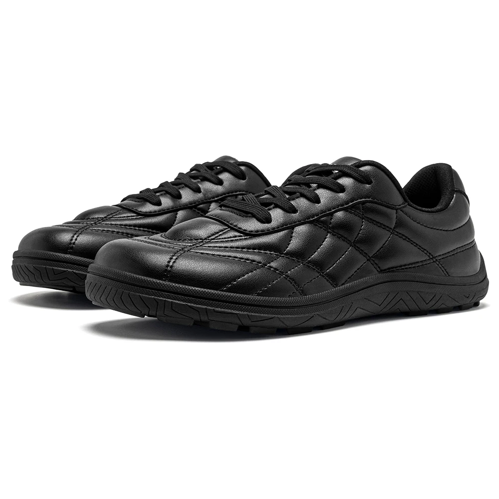 HOBIBEAR Women Wide Toe Box Sneaker Artificial Leather Barefoot Shoes Classic Sewing Thread Walking Lace Up Sneakers