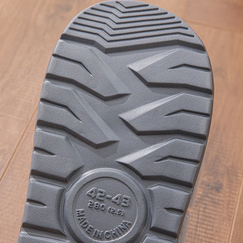 Big Size 50 51 Winter Slippers Men Thick Sole Indoor Home Warm Couples Shoes Non-Slip Flat Platform Cotton Slipper