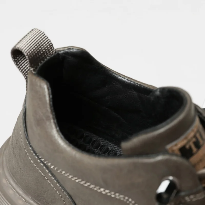 British Leather Men's Casual Shoes Breathable Trendy Handmade Shoes Platform Breathable Shoes Male Walking Shoes Men Black Shoes