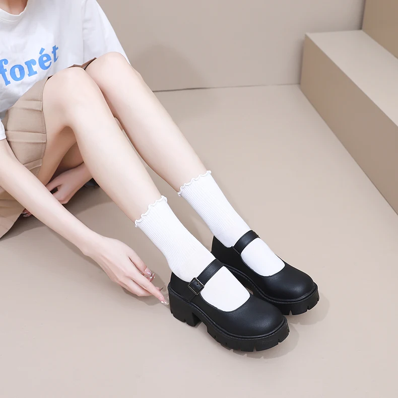 Women Mary Jane Shoes Vintage Girls Platform Pumps High Heels Platform Lolita Shoes Japanese Style College Sweet Student Shoes