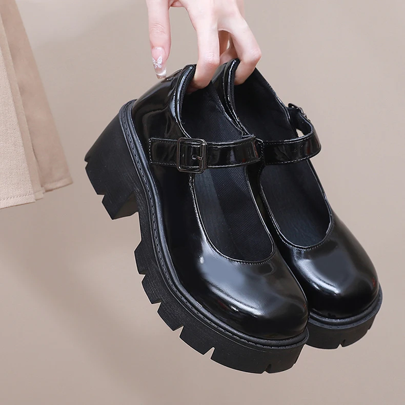 Women Mary Jane Shoes Vintage Girls Platform Pumps High Heels Platform Lolita Shoes Japanese Style College Sweet Student Shoes