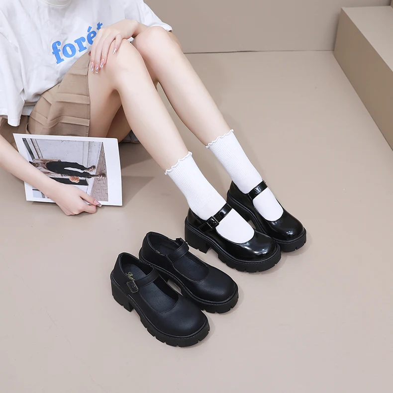 Women Mary Jane Shoes Vintage Girls Platform Pumps High Heels Platform Lolita Shoes Japanese Style College Sweet Student Shoes