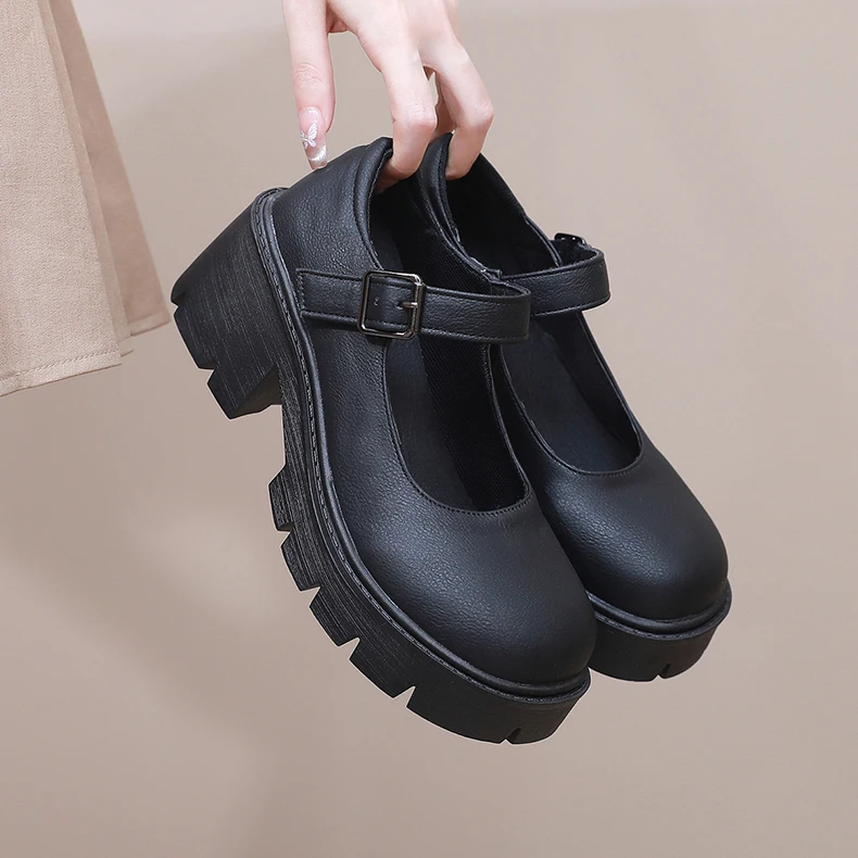 Women Mary Jane Shoes Vintage Girls Platform Pumps High Heels Platform Lolita Shoes Japanese Style College Sweet Student Shoes