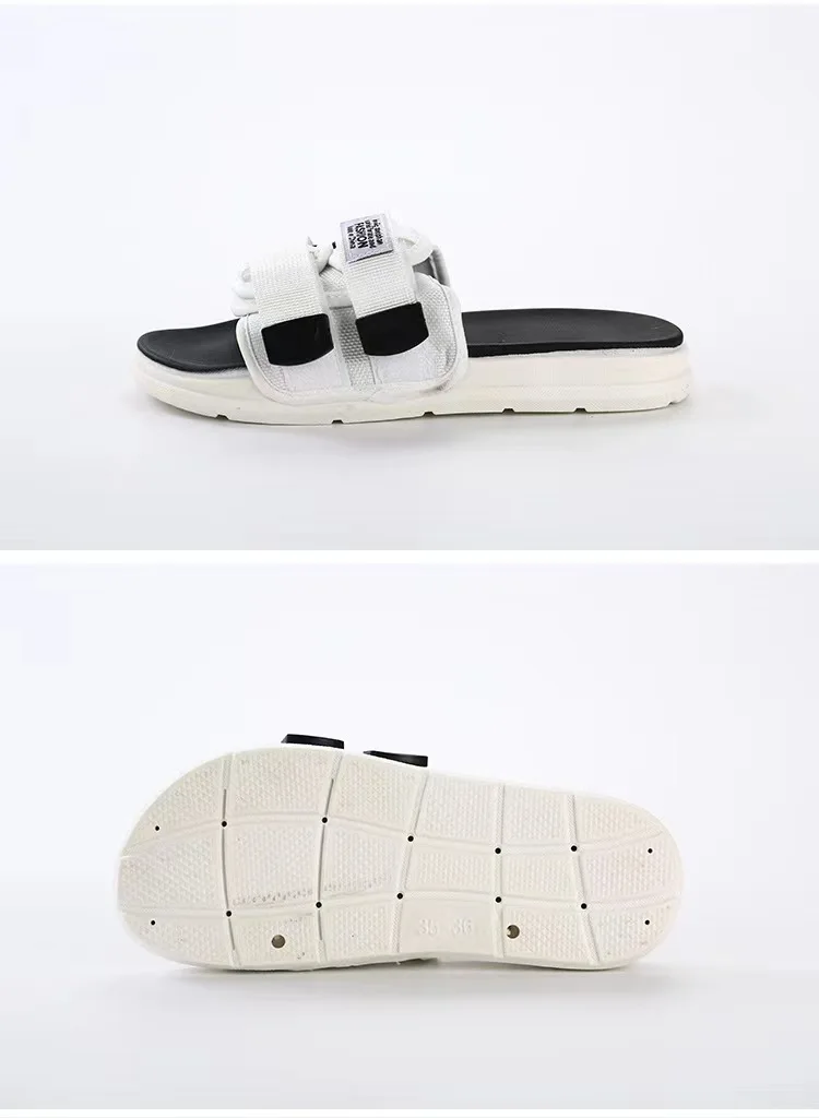 Summer Outdoor Men Slippers Fashion Hook&Loop Canvas Casual Couple Shoes Slip-on Beach Slippers Sandals Women Shoes Flip Flops