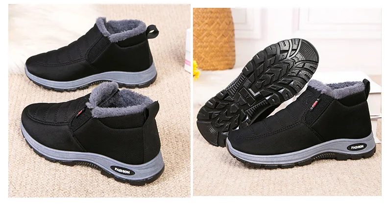 Waterproof Winter Boots for Women 2025 New Plush Snow Boots Women Ankle Boots Warm Black Couple Cotton Couples Platform Shoes