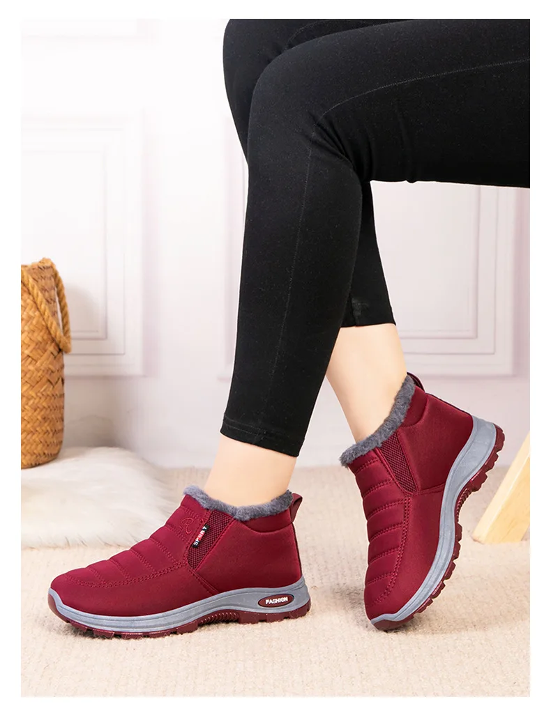Waterproof Winter Boots for Women 2025 New Plush Snow Boots Women Ankle Boots Warm Black Couple Cotton Couples Platform Shoes