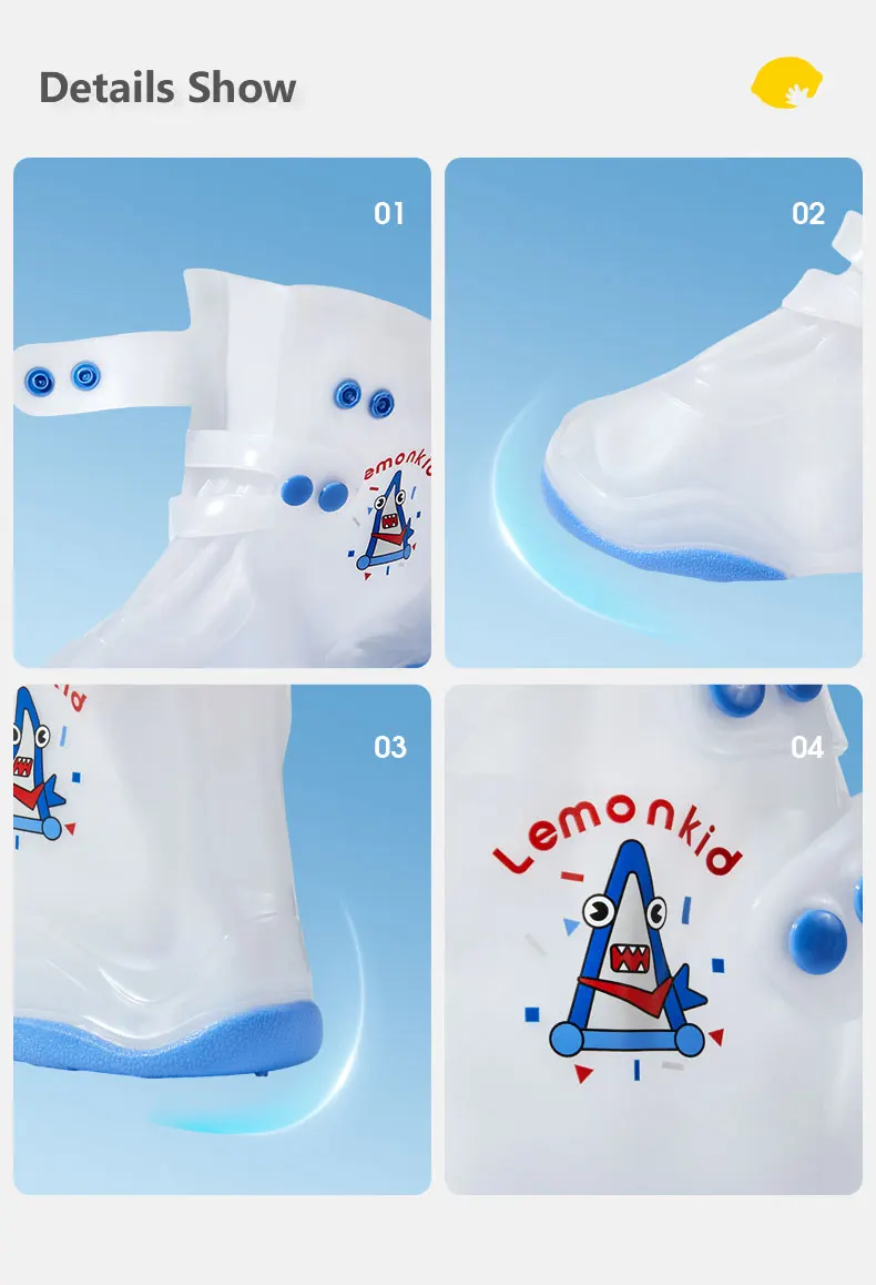 Kids Rain Shoe Covers Reusable Overshoes for Rainy Days Non-Slip PVC Waterproof Boot Galoshes for Boys and Girls