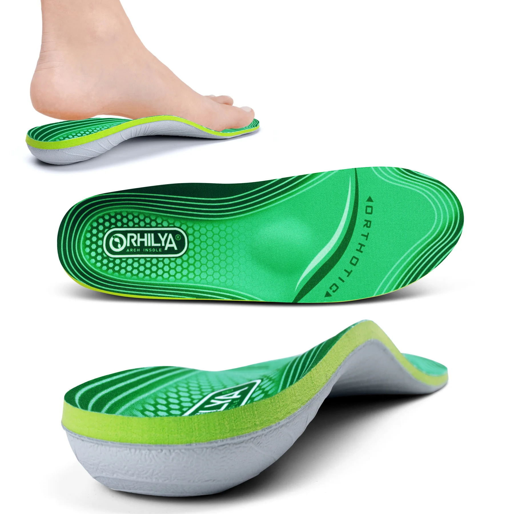 IFitna High Arch Support Orthopedic Sport Insole Plantar Fasciitis Relief Flat Foot Men Women Orthotic Insert Shoe Sole