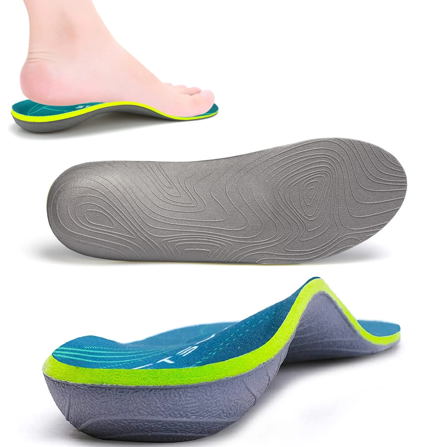 IFitna High Arch Support Orthopedic Sport Insole Plantar Fasciitis Relief Flat Foot Men Women Orthotic Insert Shoe Sole