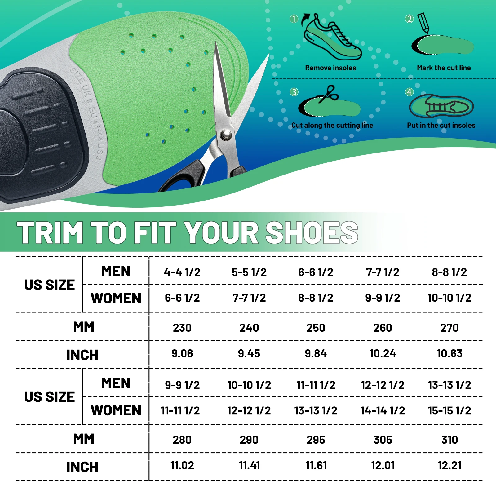 IFitna High Arch Support Orthopedic Sport Insole Plantar Fasciitis Relief Flat Foot Men Women Orthotic Insert Shoe Sole