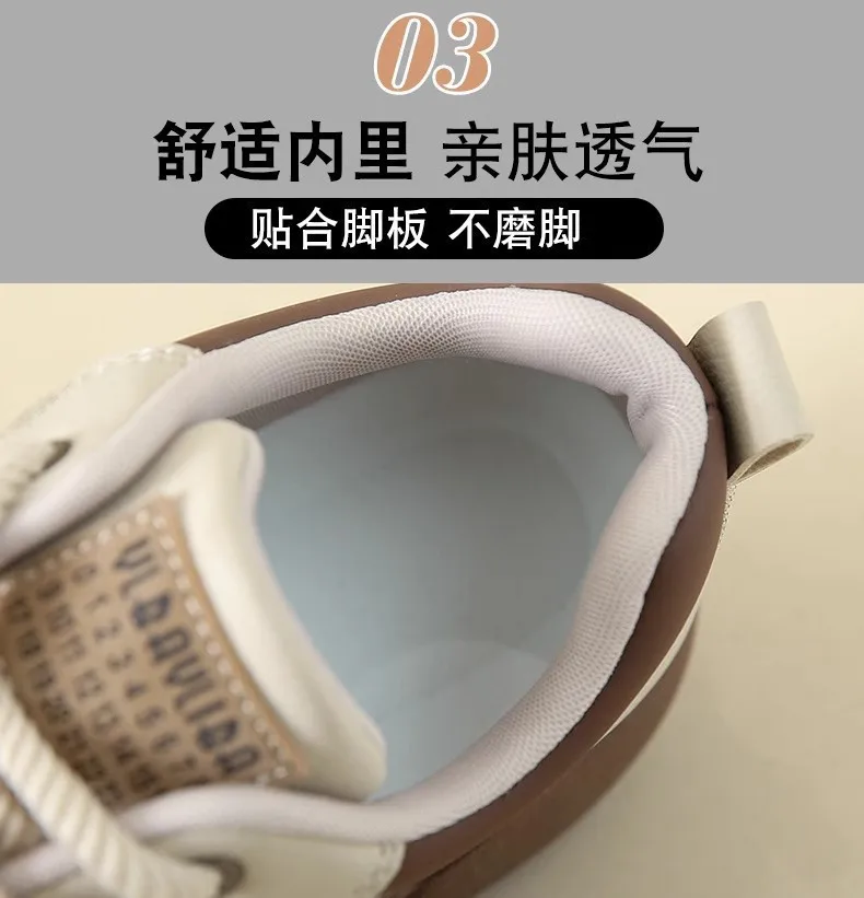 Girls' White Shoes Students' Thick Soled Height Increasing Outdoor Wear Sports Shoes Women' Clothing Matching Casual Board Shoes