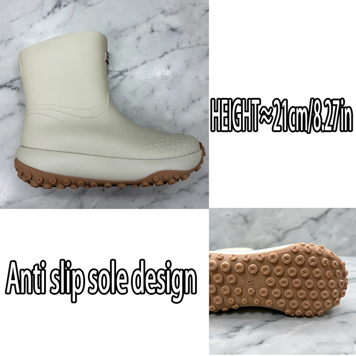 Men's Workwear Style Anti-Slip Waterproof Rubber Boots High-Quality Flat Bottomed for Outdoor Work Commuting Fishing Kitchen Rai