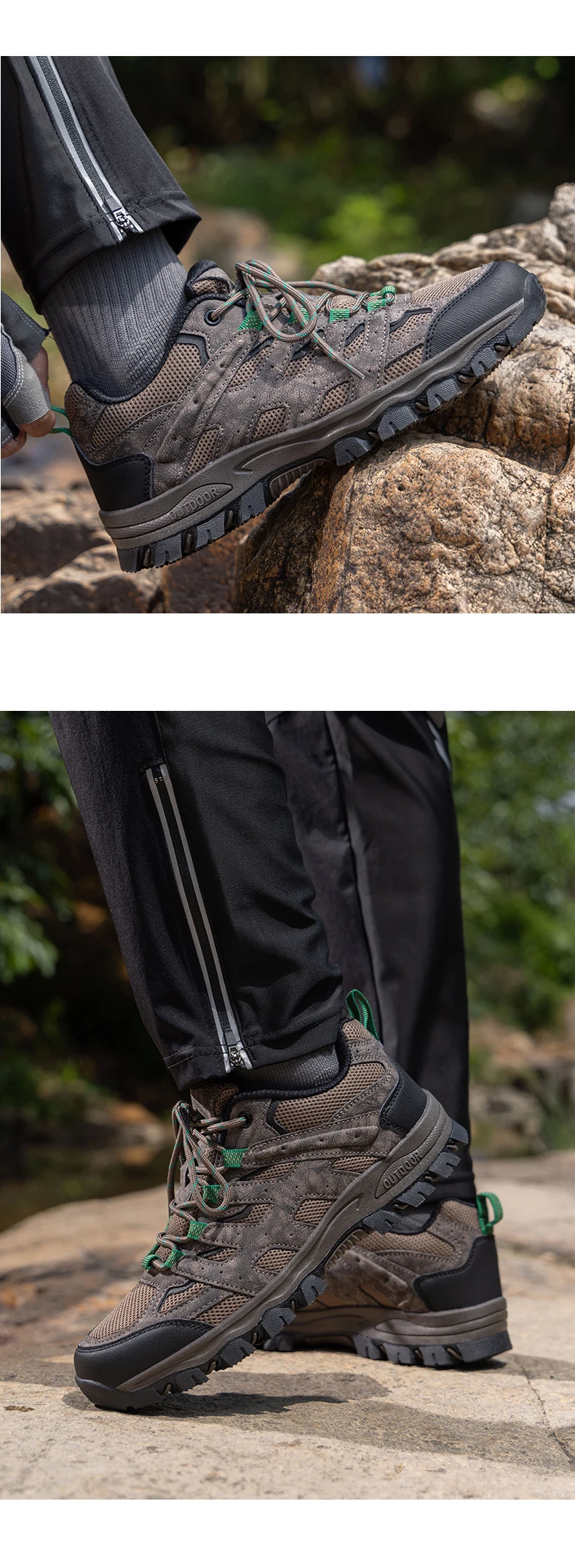 New Non-slip Wear-Resistant Men‘s Hiking Shoes Outdoor Breathable Men Sneakers Comfortable Men‘s Walking Shoes Mountain Shoes