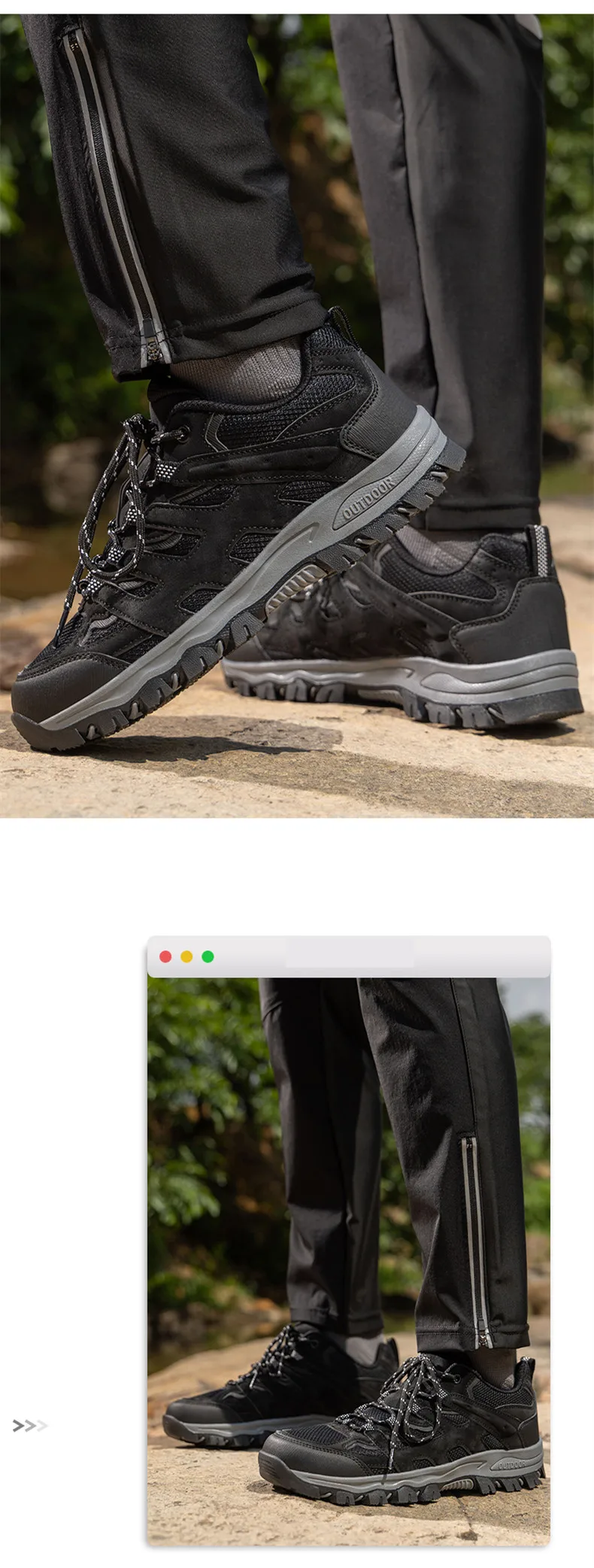 New Non-slip Wear-Resistant Men‘s Hiking Shoes Outdoor Breathable Men Sneakers Comfortable Men‘s Walking Shoes Mountain Shoes