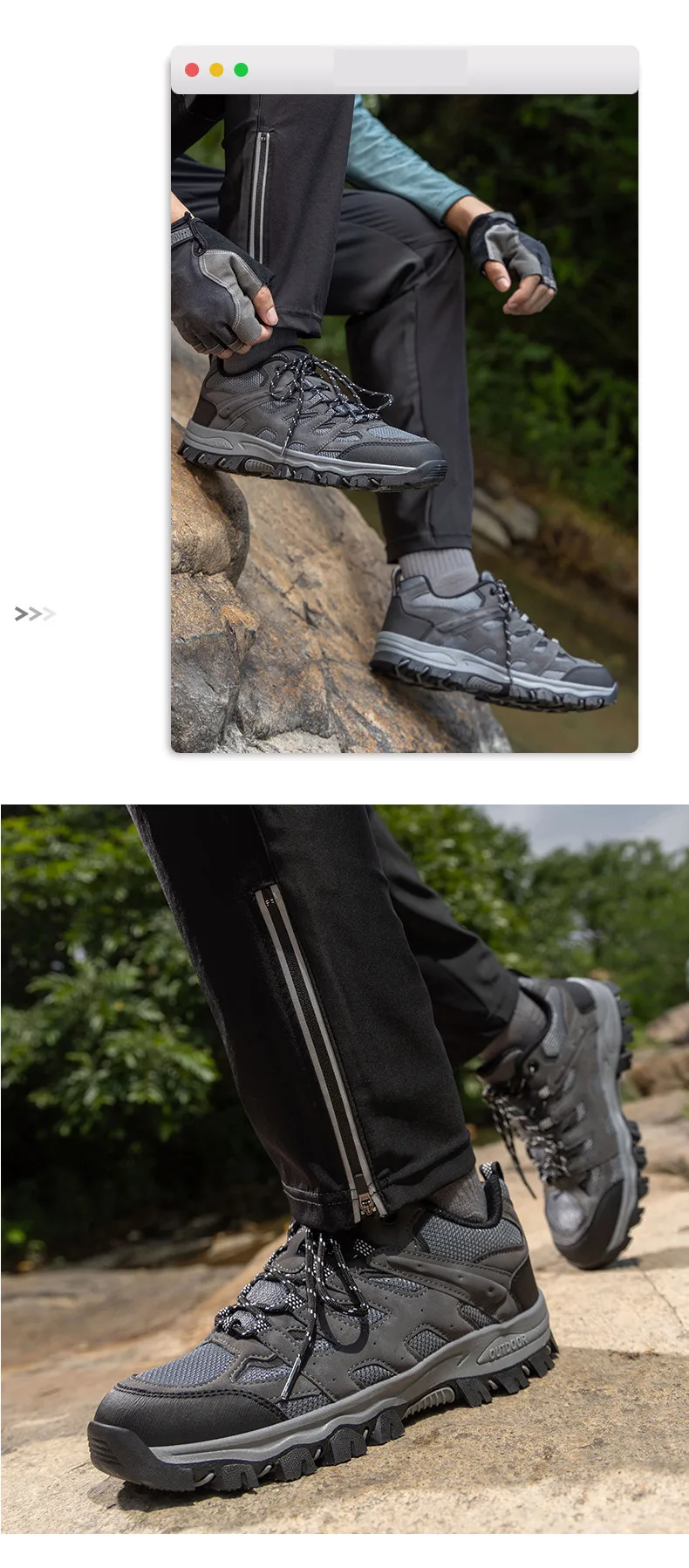New Non-slip Wear-Resistant Men‘s Hiking Shoes Outdoor Breathable Men Sneakers Comfortable Men‘s Walking Shoes Mountain Shoes