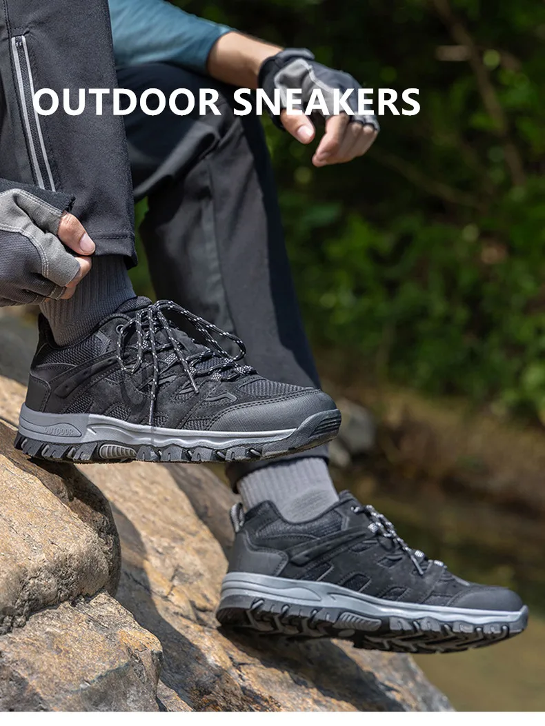 New Non-slip Wear-Resistant Men‘s Hiking Shoes Outdoor Breathable Men Sneakers Comfortable Men‘s Walking Shoes Mountain Shoes