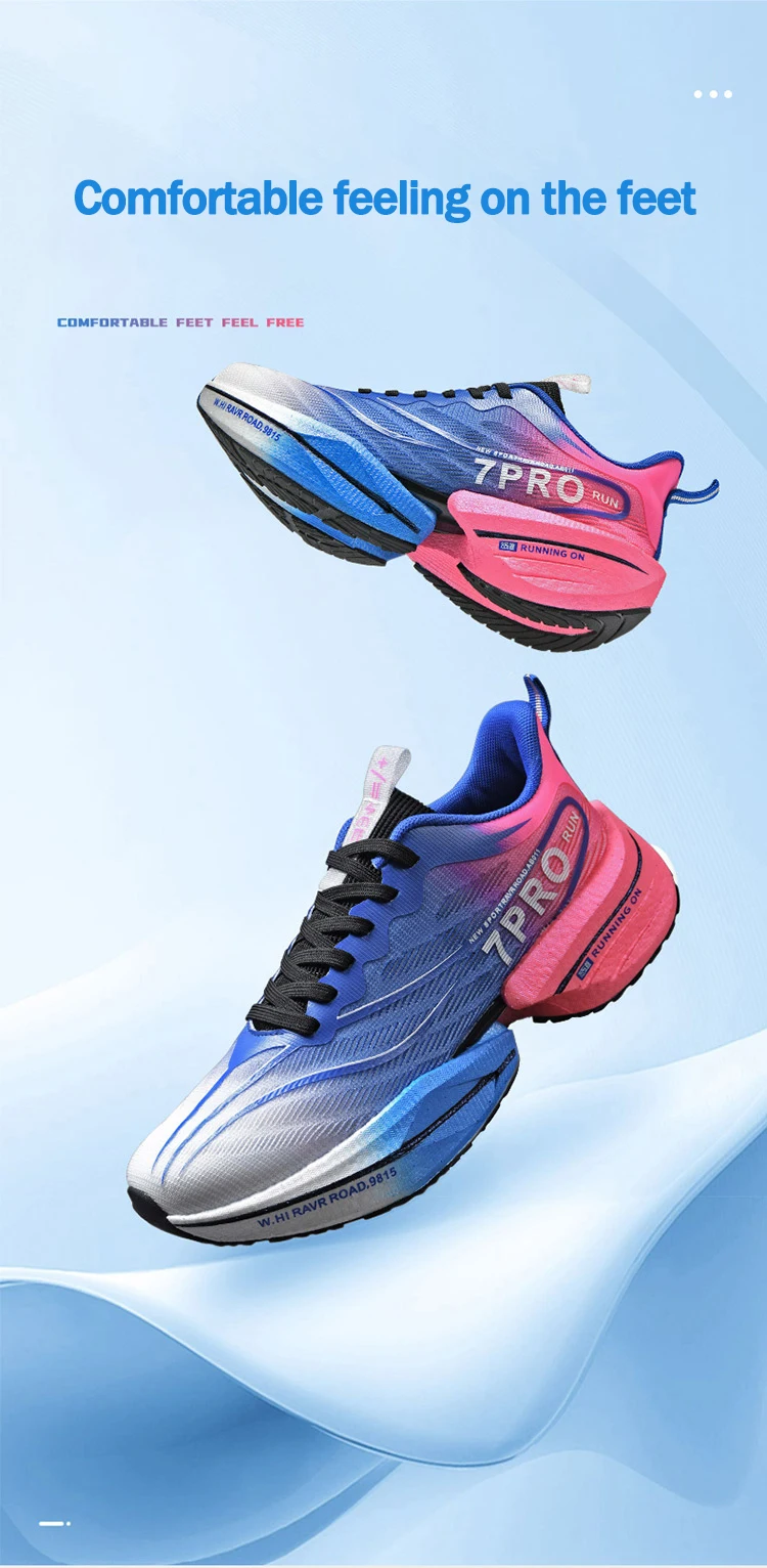 New Men's Carbon Plate Sneakers Outdoor Soft Sole Mesh Sports Shoes Running Shoes Light Anti-Slip Casual Couple Tennis Shoes
