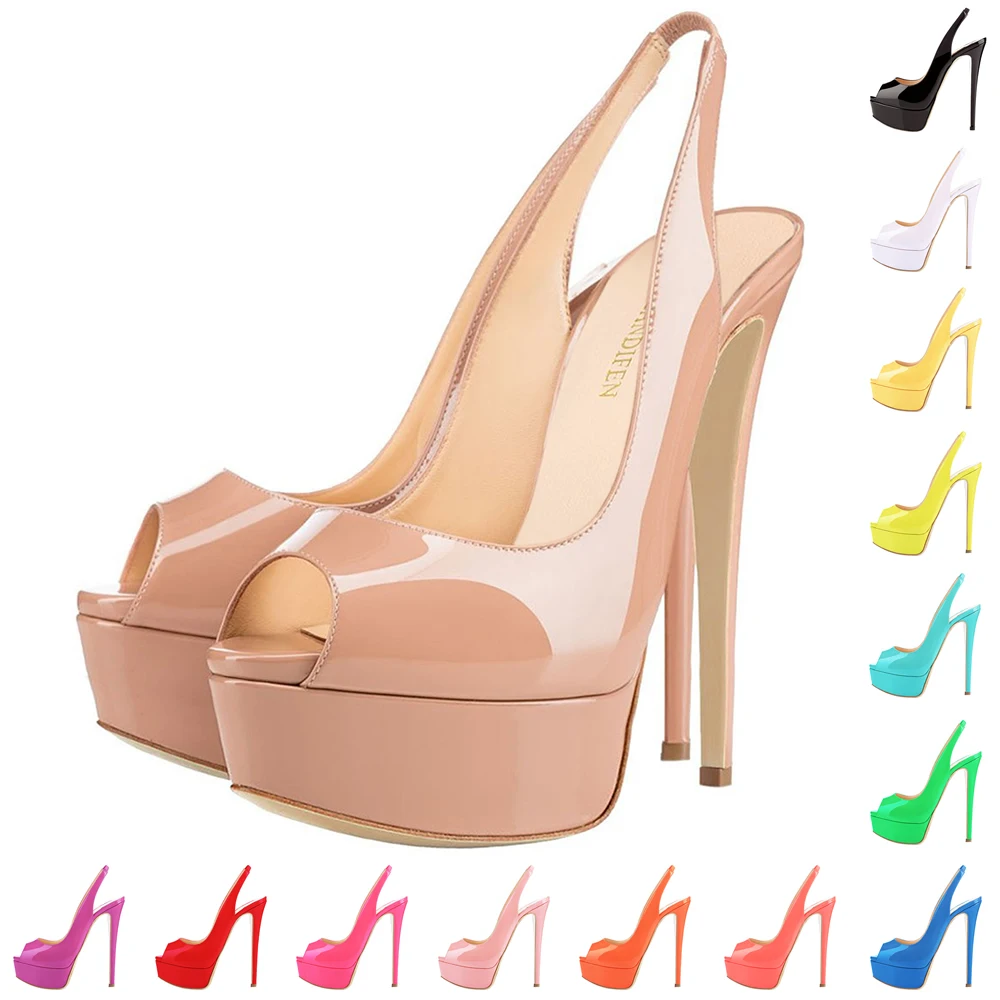 LOSLANDIFEN New 2026 Women Sandals Sexy 14CM Super High Heels Open Toe Platform Sandals Gladiator Party Dress Red Wedding Shoes