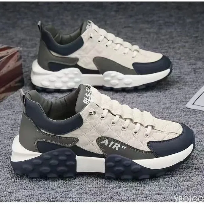 Large Size Spring and Autumn New Thick Sole Height Increasing Casual Men's Shoes Niche Trend Versatile Flat Sports Men's Shoes