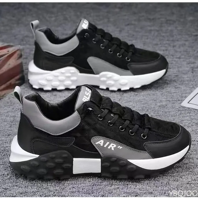 Large Size Spring and Autumn New Thick Sole Height Increasing Casual Men's Shoes Niche Trend Versatile Flat Sports Men's Shoes