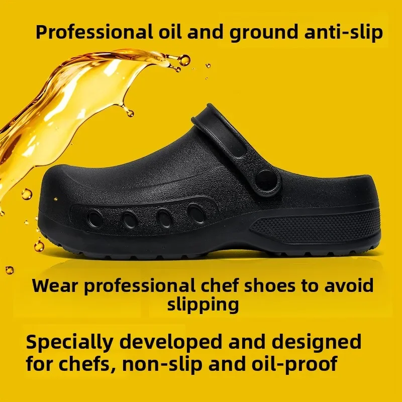 Men's Chef Kitchen Shoes for Men EVA Injection Anti-slip Slippers Outsole Comfortable Garden Clogs Waterproof Sandals Size 39-50