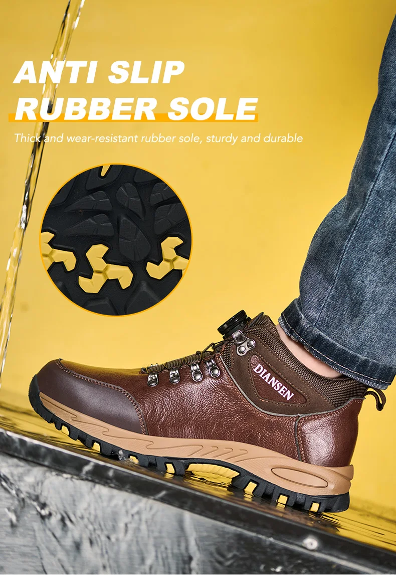 Rotary Button New Safety Shoes Men Work Shoes Indestructible Steel Toe Sneakers Waterproof Construction Shoes Wear Resistant