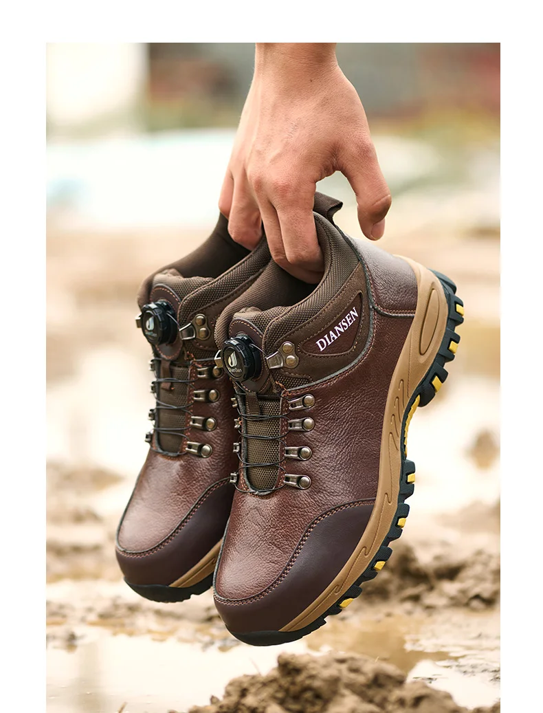 Rotary Button New Safety Shoes Men Work Shoes Indestructible Steel Toe Sneakers Waterproof Construction Shoes Wear Resistant