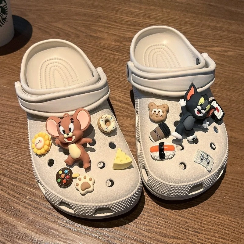 12Pcs/set Tom and Jerry set Anime Character for Cute Cartoon Shoe Charms Decoration Accessories for Classic Clog Festival Gifts