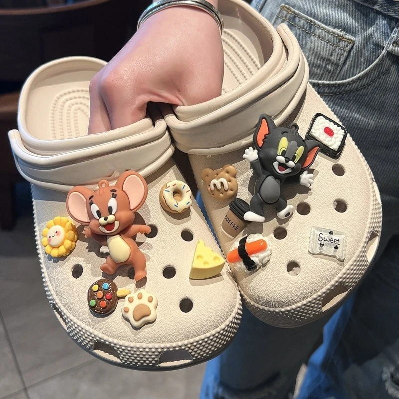 12Pcs/set Tom and Jerry set Anime Character for Cute Cartoon Shoe Charms Decoration Accessories for Classic Clog Festival Gifts