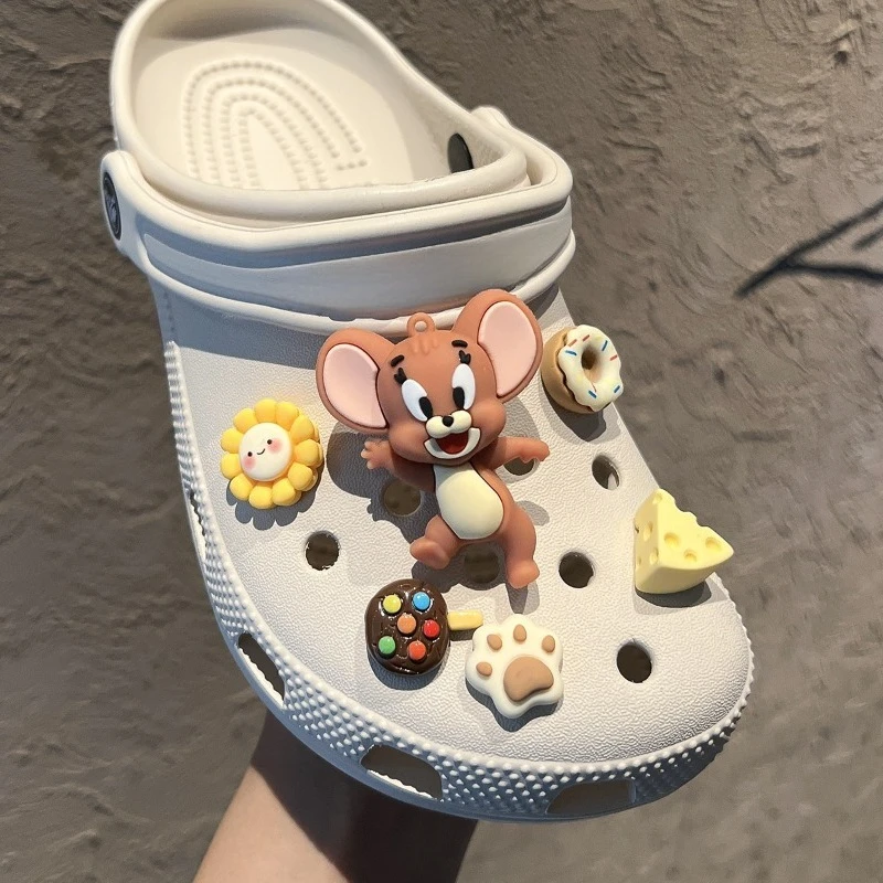 12Pcs/set Tom and Jerry set Anime Character for Cute Cartoon Shoe Charms Decoration Accessories for Classic Clog Festival Gifts
