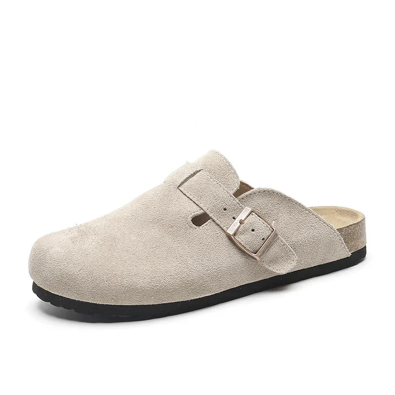 Half Drag Sandals Clogs For Women And Men Cork Suede Mules Slipper Classic Cork Antislip For Outdoor Slippers With Arch Support