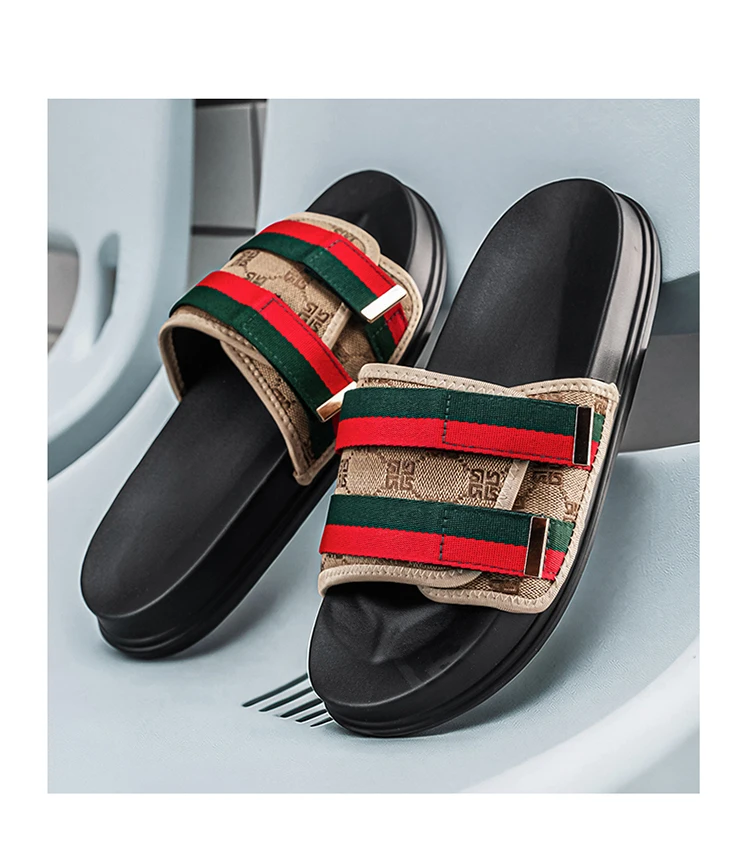 Men's summer classic one-piece slippers lightweight and fashionable satin casual sandals comfortable indoor and outdoor slippers