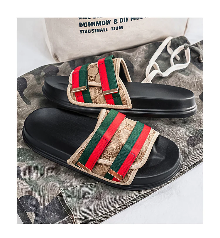 Men's summer classic one-piece slippers lightweight and fashionable satin casual sandals comfortable indoor and outdoor slippers