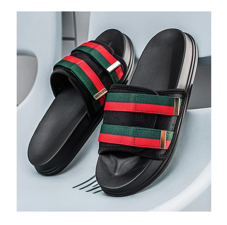 Men's summer classic one-piece slippers lightweight and fashionable satin casual sandals comfortable indoor and outdoor slippers