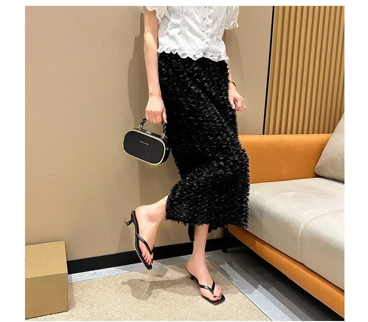 Women Clip Toe Slippers Summer Comfort Low Heel Slides Shoes Ladies Casual Dress Street Style Soft Sole Flip-flops