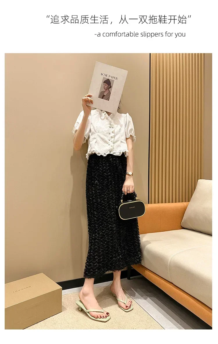 Women Clip Toe Slippers Summer Comfort Low Heel Slides Shoes Ladies Casual Dress Street Style Soft Sole Flip-flops