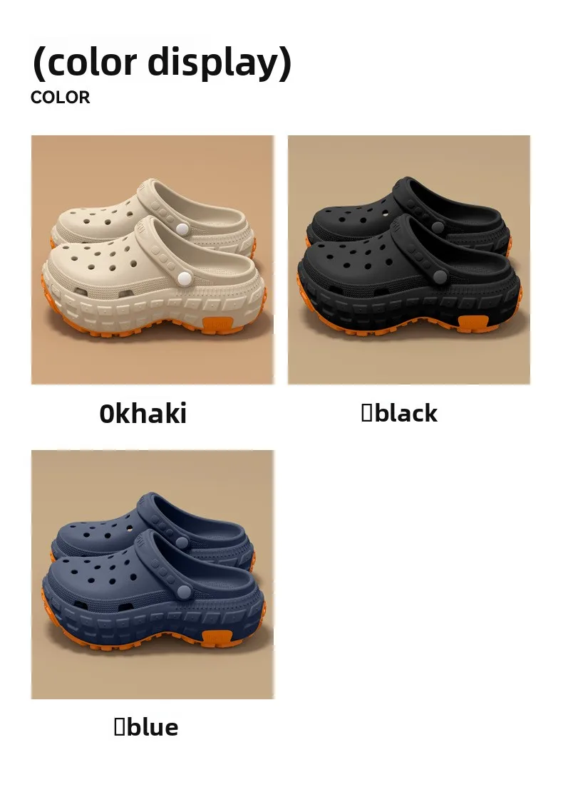2026 New Thick soled perforated shoes for men's summer new trend slip resistant wear-resistant and odorless sandals for driving