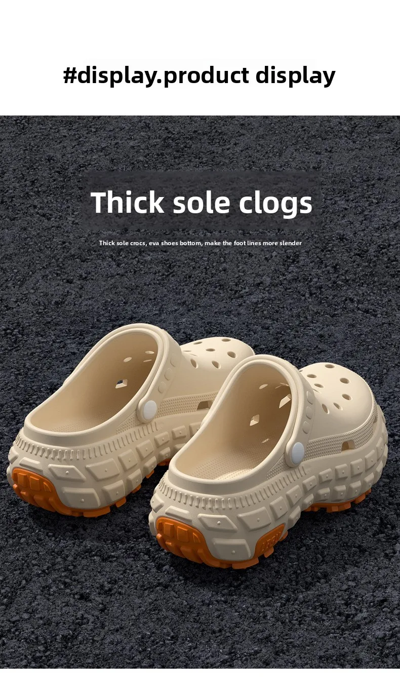 2026 New Thick soled perforated shoes for men's summer new trend slip resistant wear-resistant and odorless sandals for driving