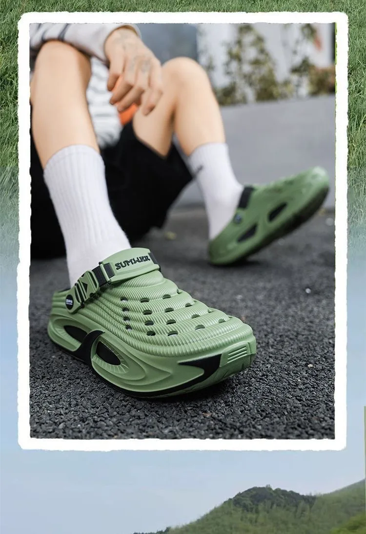 Men's Fashionable Breathable Sandals Summer Wear Thick Sole Anti-Slip Wear-Resistant Beach Sandals for Comfortable Footwear