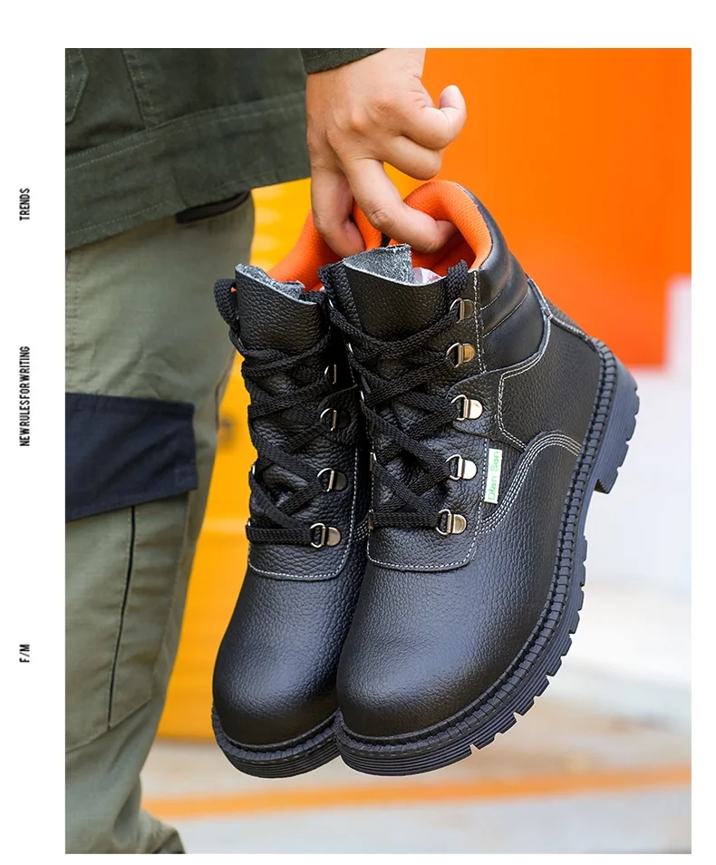 Work Waterproof Boots Steel Toe Men's Safety Shoes Anti-piercing Work Shoes Anti-smash Indestructible Footwear Safety Boots
