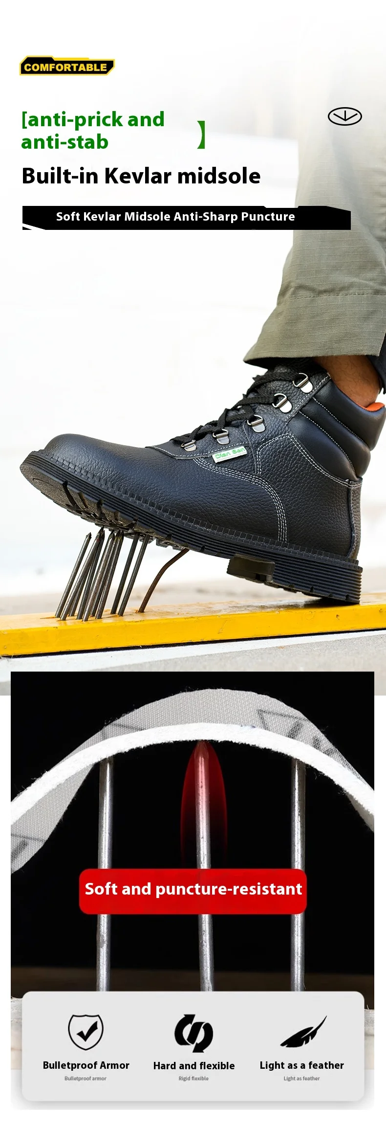 Work Waterproof Boots Steel Toe Men's Safety Shoes Anti-piercing Work Shoes Anti-smash Indestructible Footwear Safety Boots