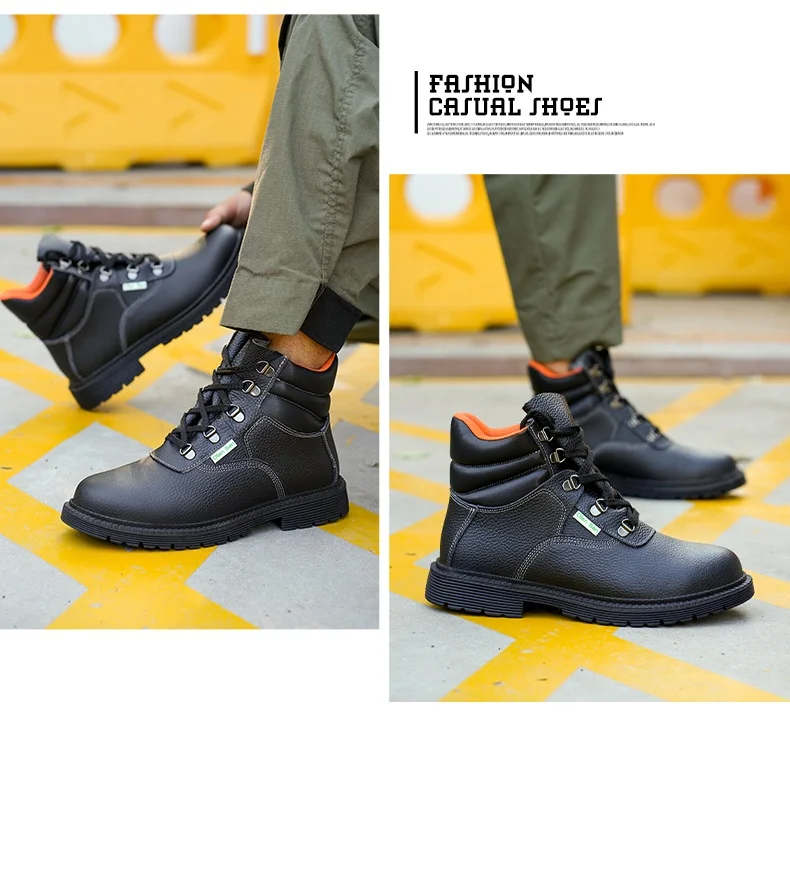 Work Waterproof Boots Steel Toe Men's Safety Shoes Anti-piercing Work Shoes Anti-smash Indestructible Footwear Safety Boots