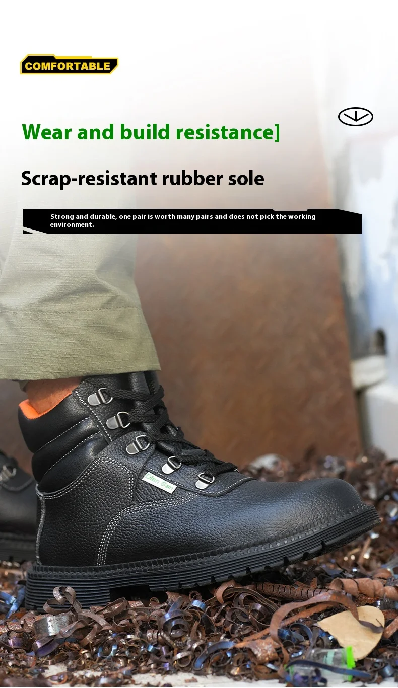 Work Waterproof Boots Steel Toe Men's Safety Shoes Anti-piercing Work Shoes Anti-smash Indestructible Footwear Safety Boots