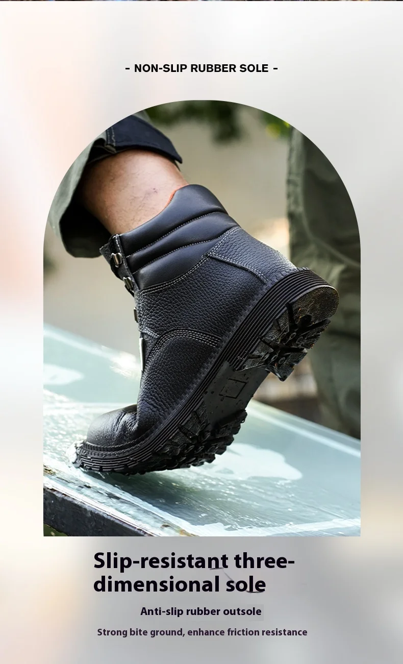 Work Waterproof Boots Steel Toe Men's Safety Shoes Anti-piercing Work Shoes Anti-smash Indestructible Footwear Safety Boots
