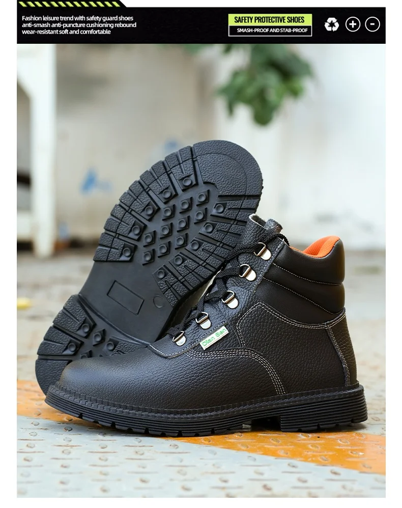 Work Waterproof Boots Steel Toe Men's Safety Shoes Anti-piercing Work Shoes Anti-smash Indestructible Footwear Safety Boots