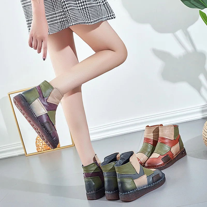 Xiuteng Women's Winter Boots 2022 Genuine Leather Boots Women's Winter Boots Female Shoe Boots On Flat Sole Botas Mujer