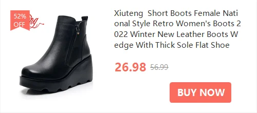 Xiuteng Women's Winter Boots 2022 Genuine Leather Boots Women's Winter Boots Female Shoe Boots On Flat Sole Botas Mujer