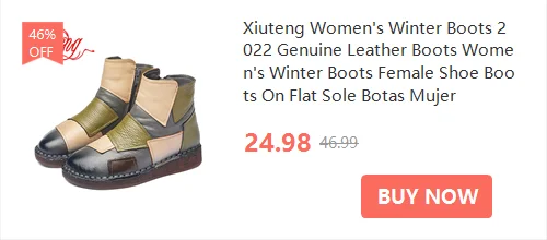 Xiuteng Women's Winter Boots 2022 Genuine Leather Boots Women's Winter Boots Female Shoe Boots On Flat Sole Botas Mujer